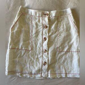 100% Linen Amadi brand Cream Skirt (from Anthropologie), size S
